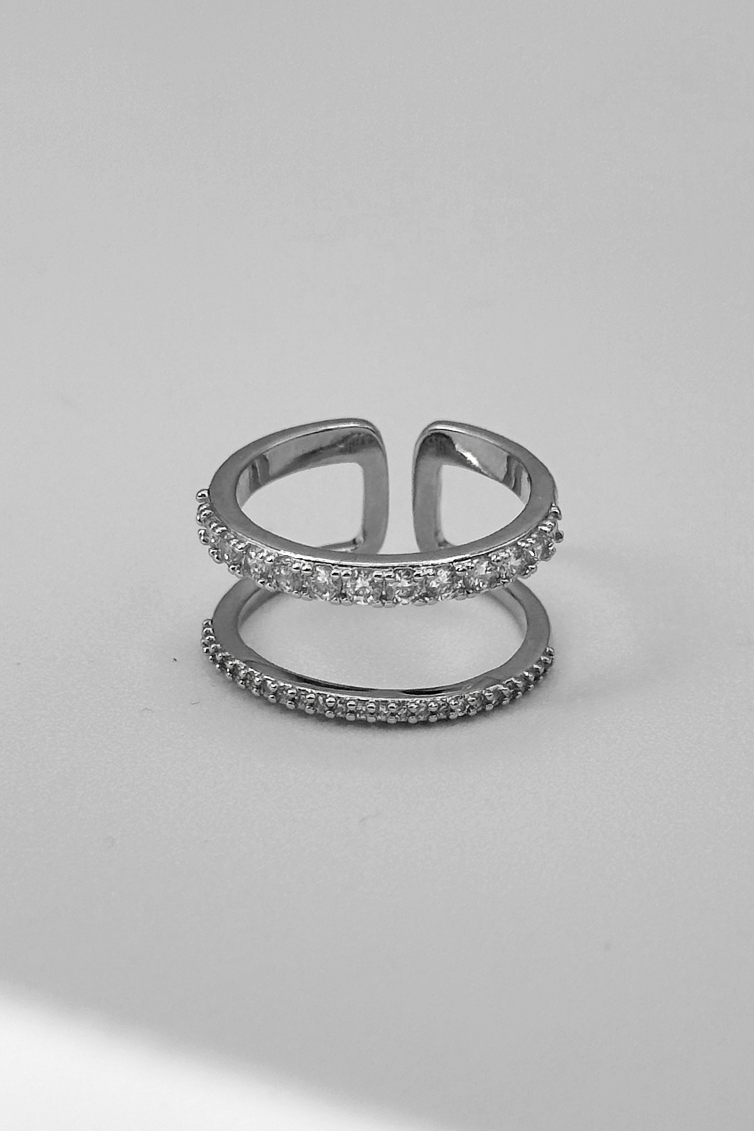 Skinny Double Band Adjustable Ring