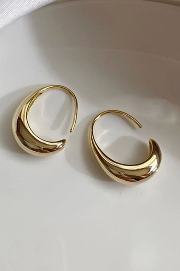 Gold Crescent Moon Hoops for Women - Fashionable and Unique