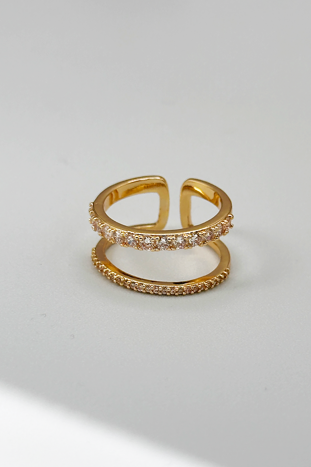 Skinny Double Band Adjustable Ring