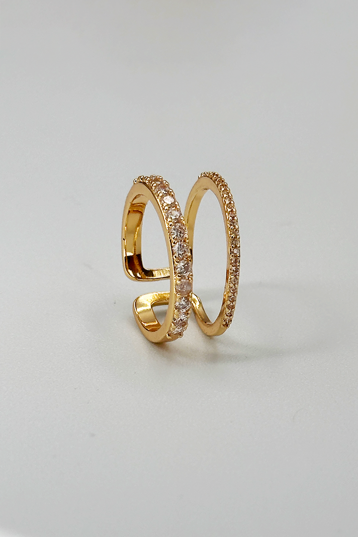 Skinny Double Band Adjustable Ring