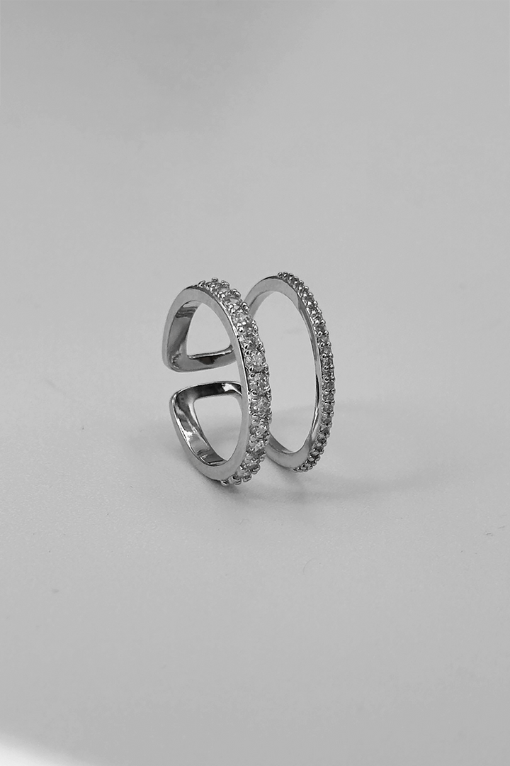 Skinny Double Band Adjustable Ring