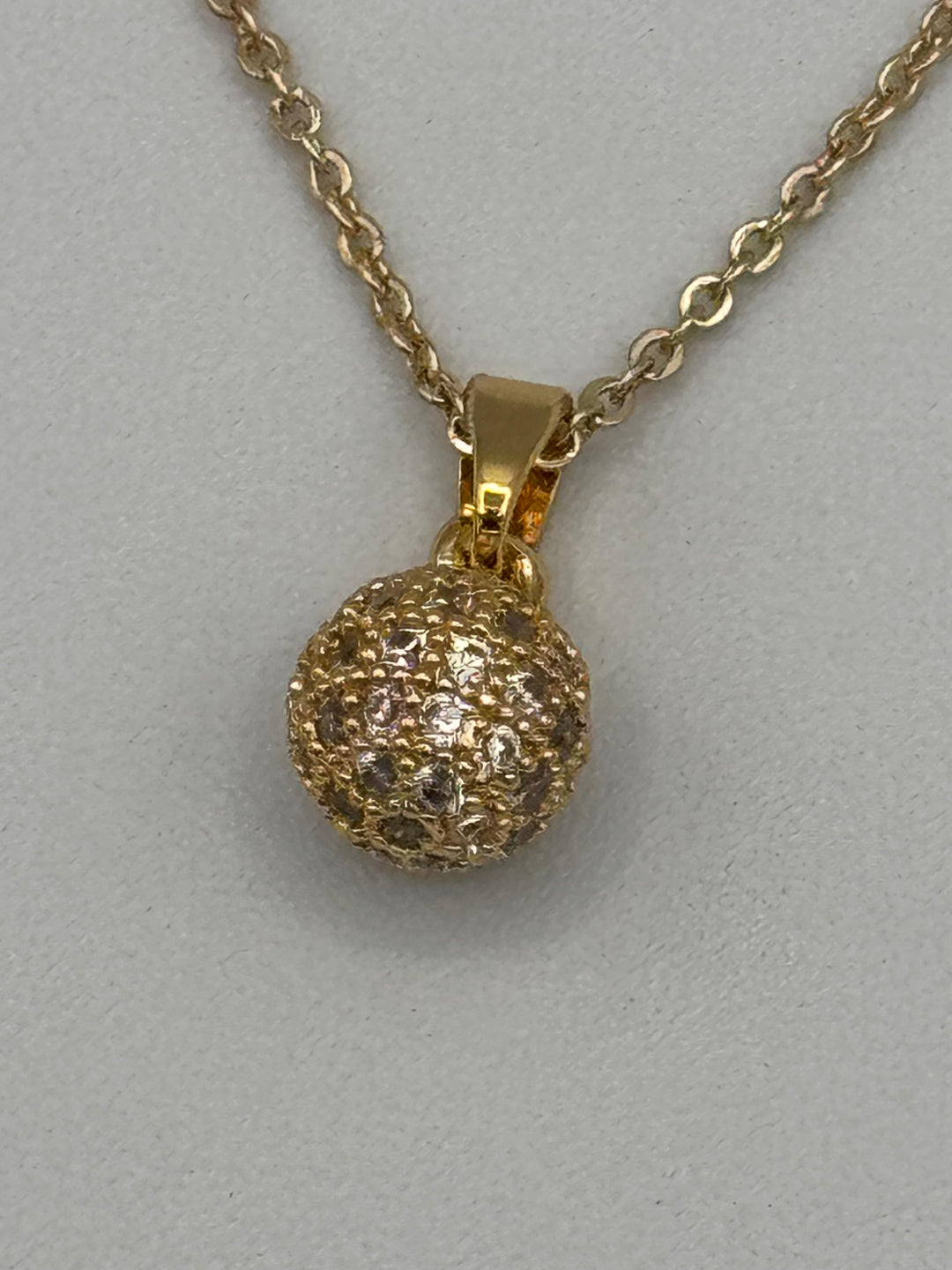 Gold-Plated Cubic Zirconia Sphere Necklace for Women, Perfect for Everyday Wear or Special Occasions