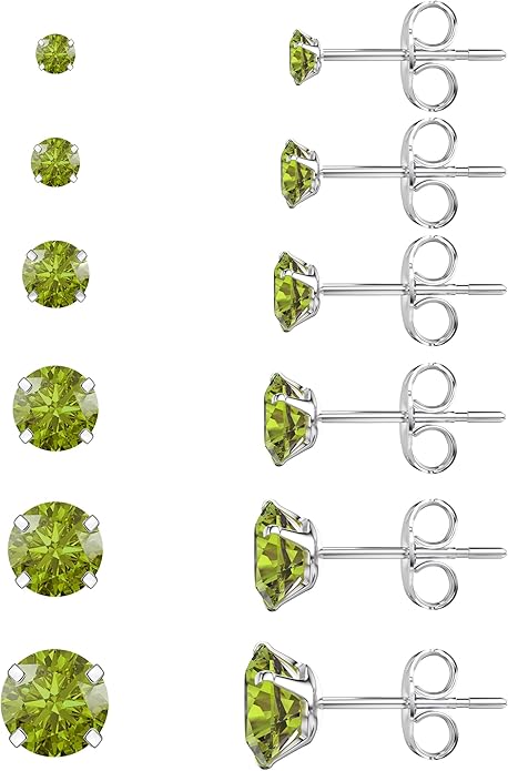 5-Pair Stud Earring Set | Hypoallergenic CZ | 316L Stainless Steel | 3-8mm | Perfect for Sensitive Ears