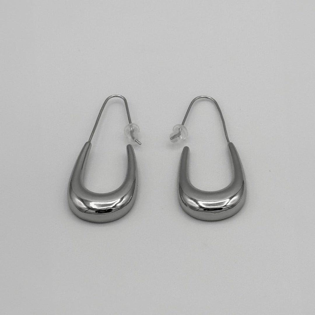 Sleek Silver U-Shaped Drop Earrings for Women - Perfect for Everyday Wear or Special Occasions