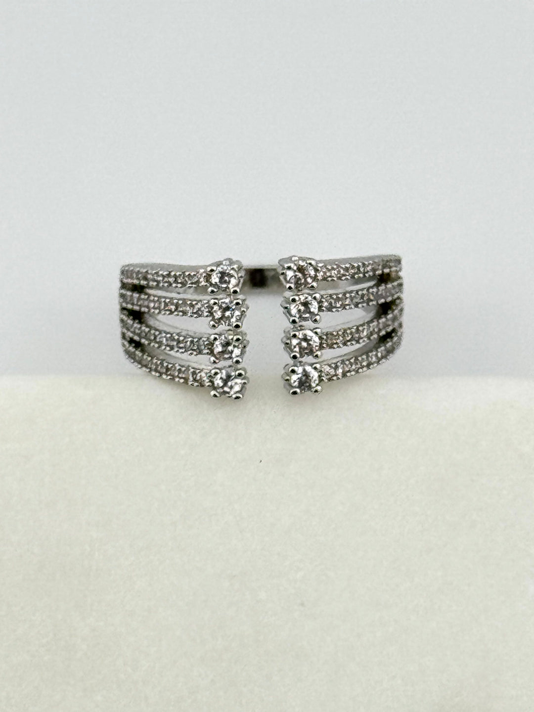 CZ Cuff Band - Adjustable Rhinestone ring for a Touch of Glamour