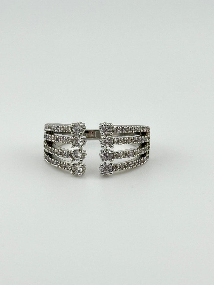 CZ Cuff Band - Adjustable Rhinestone ring for a Touch of Glamour