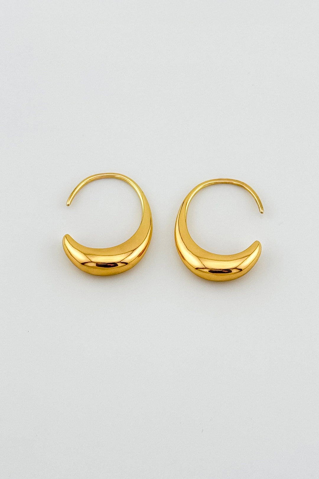 Gold Crescent Moon Hoops for Women - Fashionable and Unique