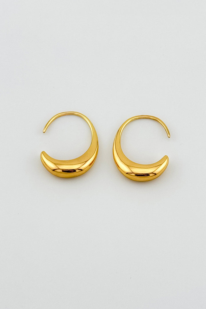 Gold Crescent Moon Hoops for Women - Fashionable and Unique