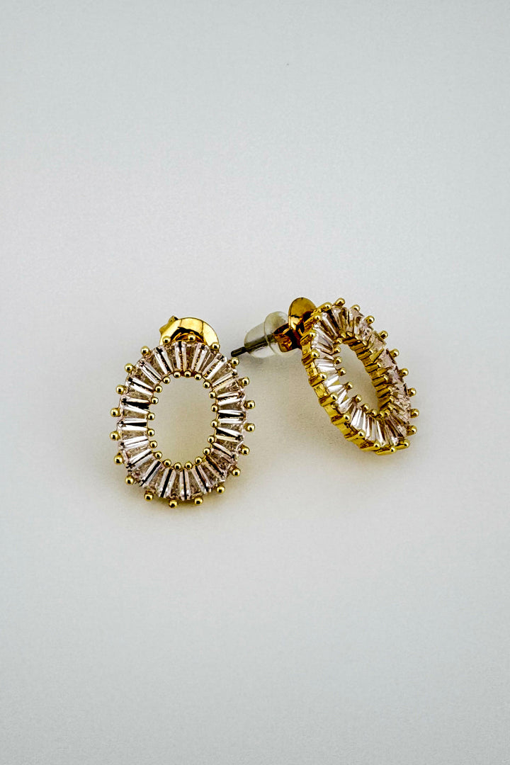 Radiant Diamond Circle Stud Earrings