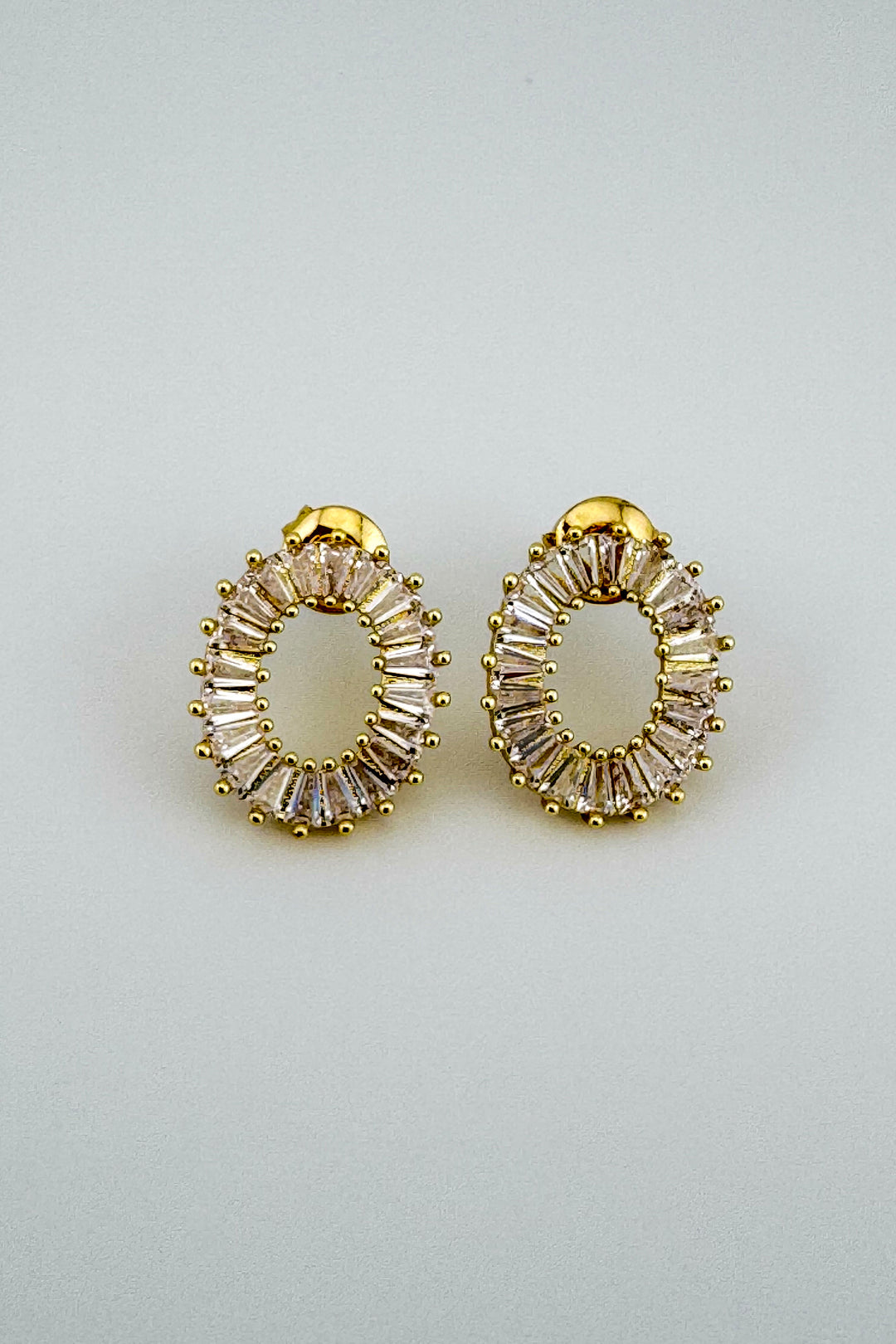 Radiant Diamond Circle Stud Earrings