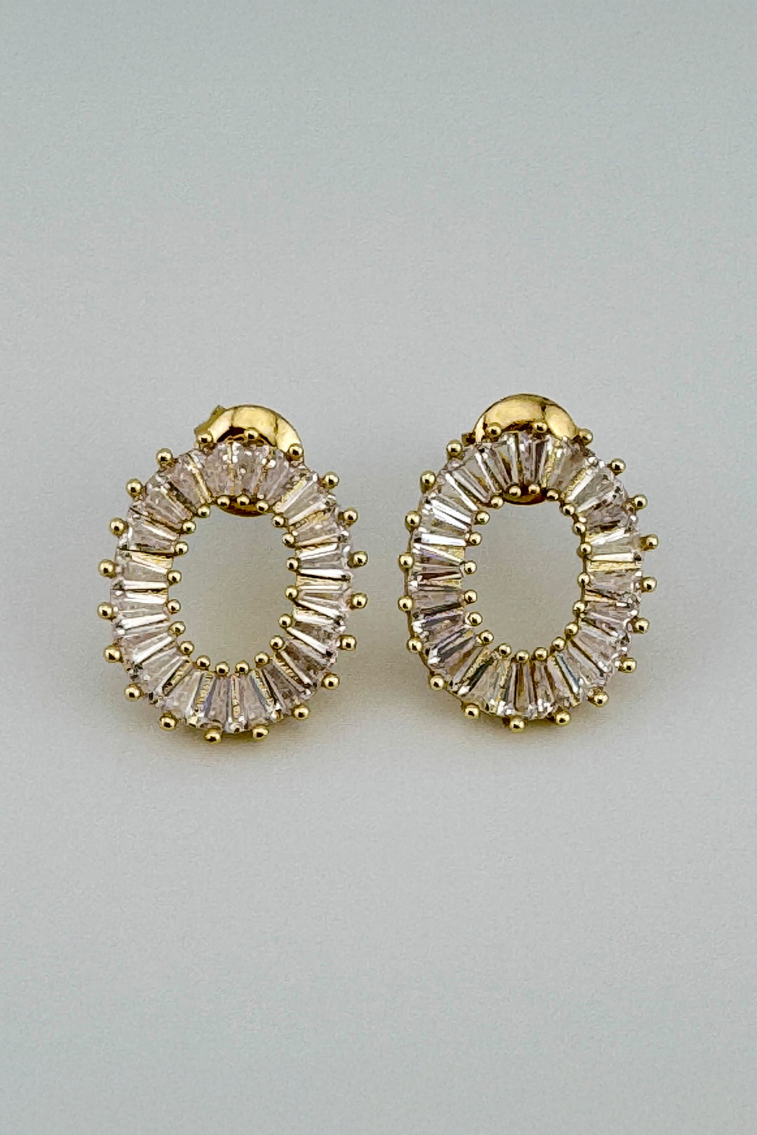 Radiant Diamond Circle Stud Earrings