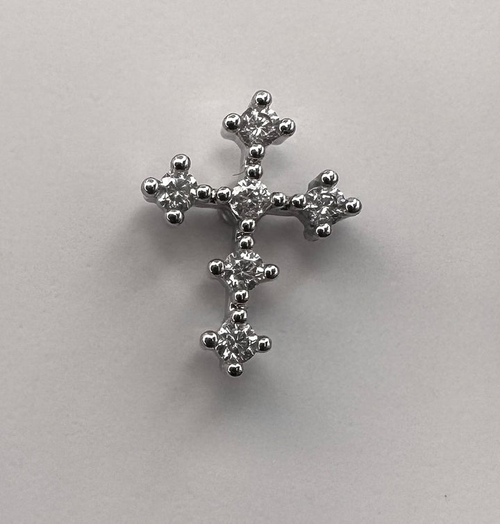 Tiny Cross Earring with Micro Pave Stones