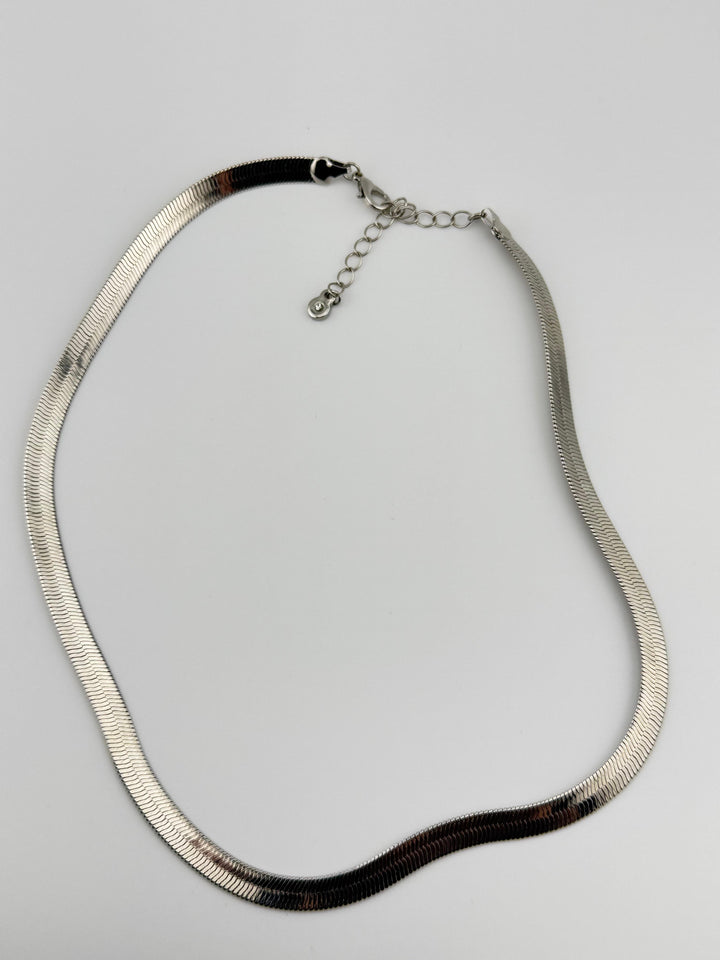 Gold Herringbone Necklace with Adjustable Length and Clasp - Gold-Tone Snake Chain Necklace for Women