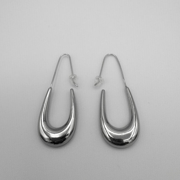 Sleek Silver U-Shaped Drop Earrings for Women - Perfect for Everyday Wear or Special Occasions