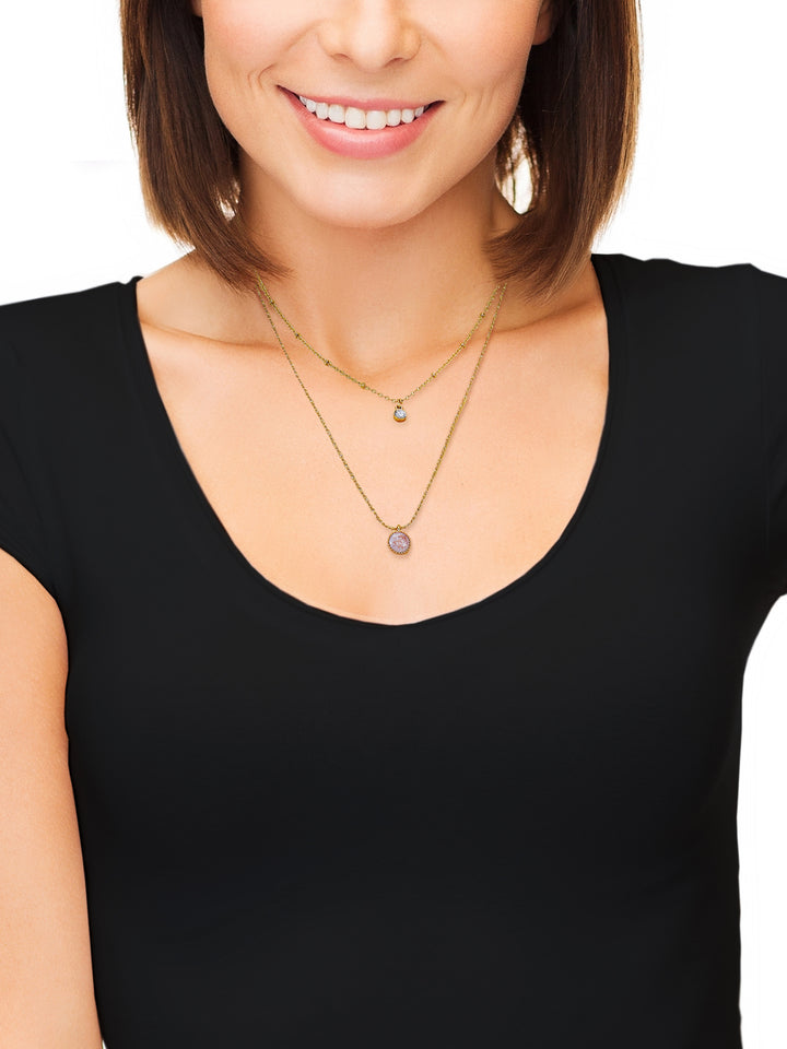 Layered Necklace with Cubic Zirconia | Cubic Zirconia Necklace, Layered Necklace