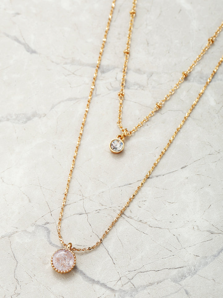 Layered Necklace with Cubic Zirconia | Cubic Zirconia Necklace, Layered Necklace